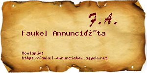 Faukel Annunciáta névjegykártya